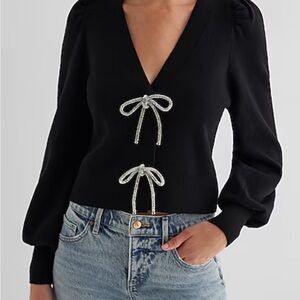Express Black Sweater with Elegant Accents